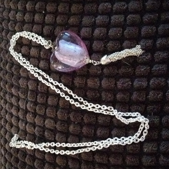 Art Glass Heart Necklace - Picture 4 of 4